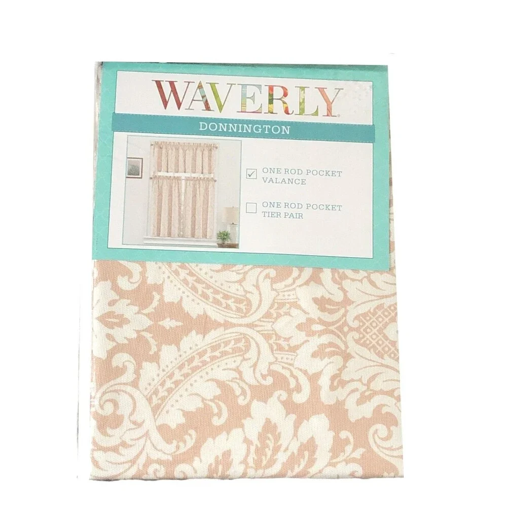 Waverly Valance Curtain Donnington Blush Rod Pocket 100% Cotton New 52X18“